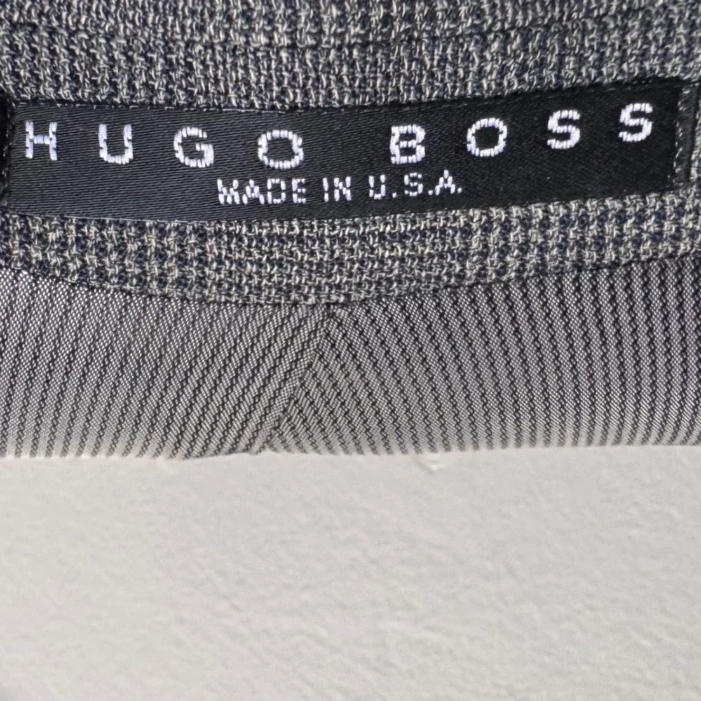 BOSS HUGO BOSS Black Label 40R 2-Piece Suit Jacket & Pants 31x31 Glen Plaid Wool